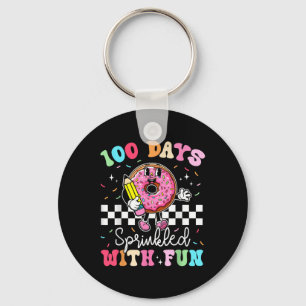 100th Day Of School Donut 100 Days Sprinkled With  Keychain