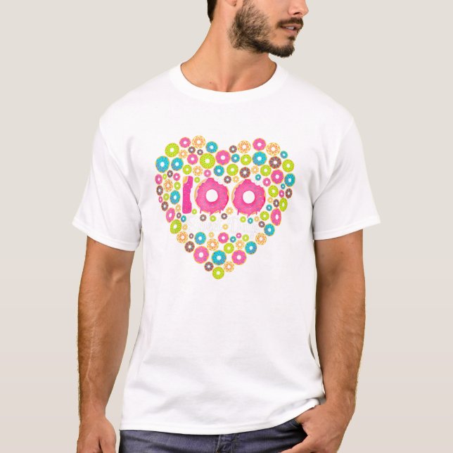 100th Day Of School Donuts 100 T-Shirt (Front)