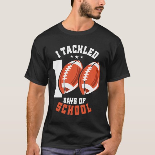 100th Day of School Football 100 Days Of School T_Shirt