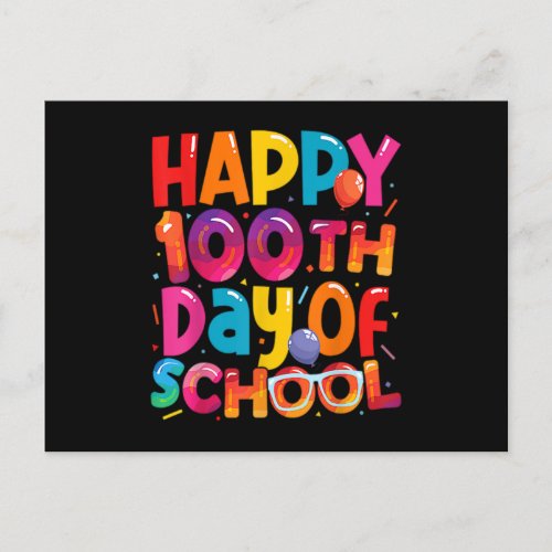 100Th Day Of School For Teachers Boys Girls 100 Da Invitation Postcard