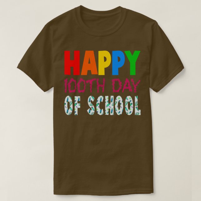 100th Day of School for Teachers Boys Girls Teache T-Shirt (Design Front)
