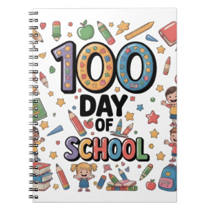 100th Day of School Fun T-Shirt   Colorful Kids &  Notebook