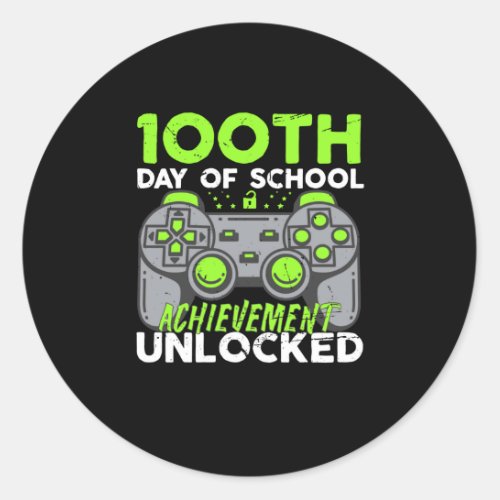 100th Day Of School Gaming 100 Days Smarter Gamer Classic Round Sticker