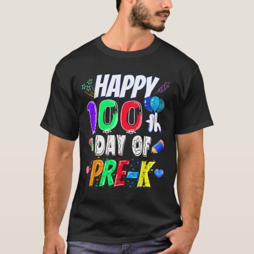 100th Day Of School Gift 100 Days Of Pre_k Teacher T_Shirt