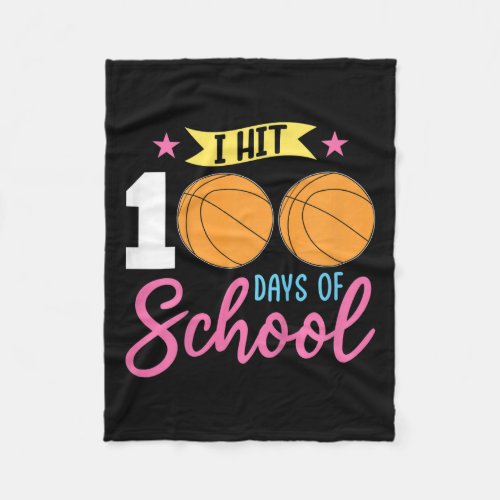 100th Day Of School Girls I Hit 100 Days Of School Fleece Blanket