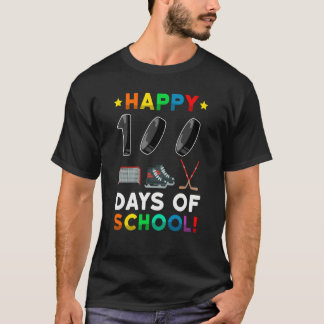 100th Day Of School Hockey 100 Days Of School Spor T-Shirt