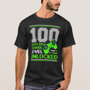 100th Day Of School Level Unlocked Kids Gamer Stud T-Shirt