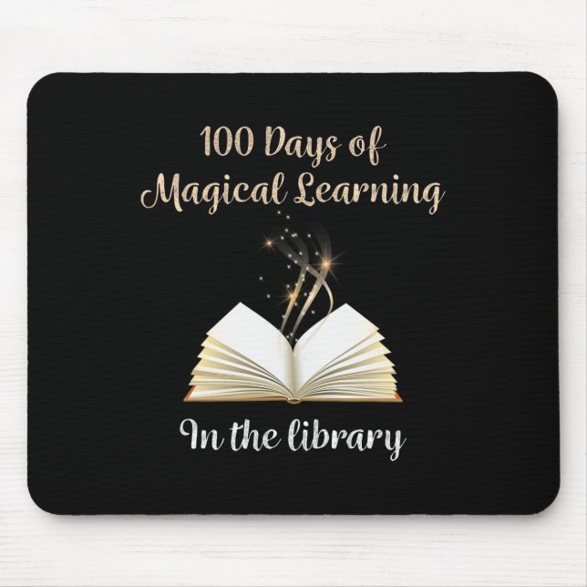 100th Day Of School Magical Library Learning Adven Mouse Pad (Front)