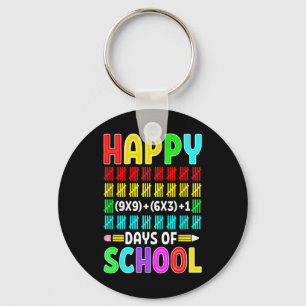 100th Day Of School Math Formula 100 Days Teacher Keychain