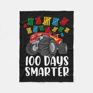 100th Day Of School Monster Truck 100 Smarter Fleece Blanket