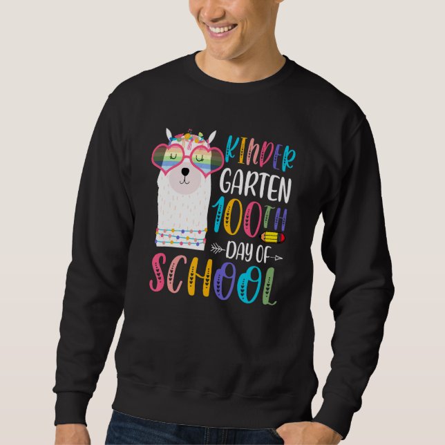 100th day of School No Prob Llama 100 Days Of Kind Sweatshirt (Front)