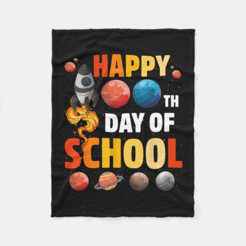 100th Day Of School Outer Space Teacher Student Ki Fleece Blanket