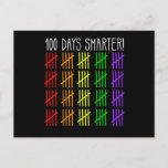 100th Day of School Rainbow Counting Teacher Postcard