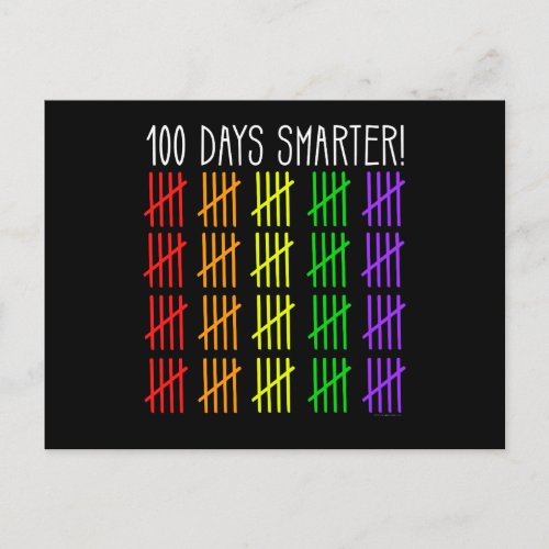 100th Day of School Rainbow Counting Teacher Postcard