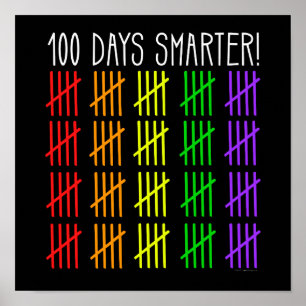 100th Day of School Rainbow Counting Teacher Poster