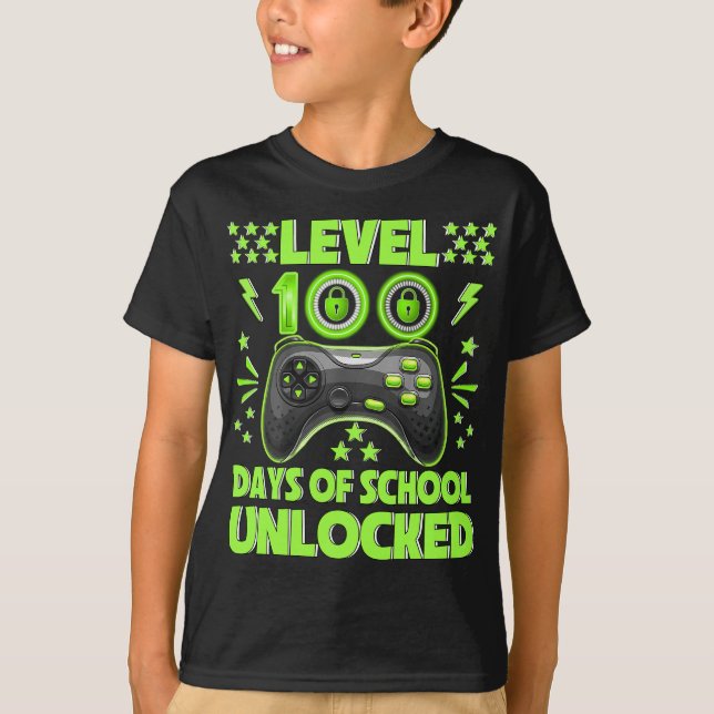 100th Day Of School Shirt For Kids Video Games Boy (Front)