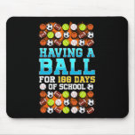 100th Day Of School Sketll Footll Soccer Sell Boys Mouse Pad