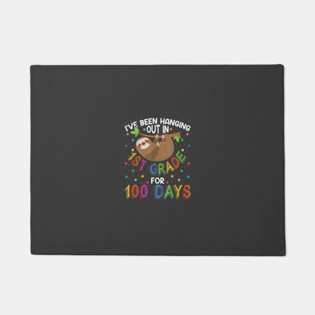 100th Day of School Sloth Design - 1st Grade 100 D Doormat (Front)