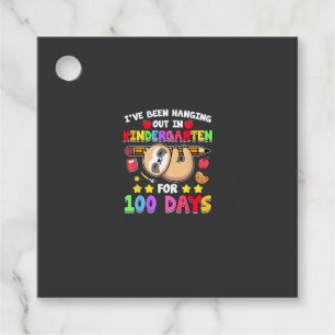 100th Day Of School Sloth Shirt Kindergarten 100 D Favor Tags
