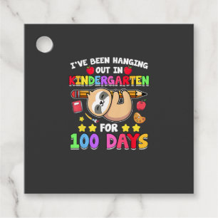 100th Day Of School Sloth Shirt Kindergarten 100 D Favor Tags