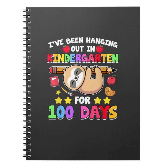 100th Day Of School Sloth Shirt Kindergarten 100 D Notebook (Front)