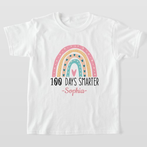 100th Day Of School Smarter Rainbow Student Kids T_Shirt