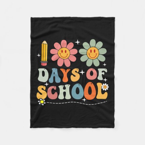 100th Day Of School Student Cute Boys Girls 100 Da Fleece Blanket