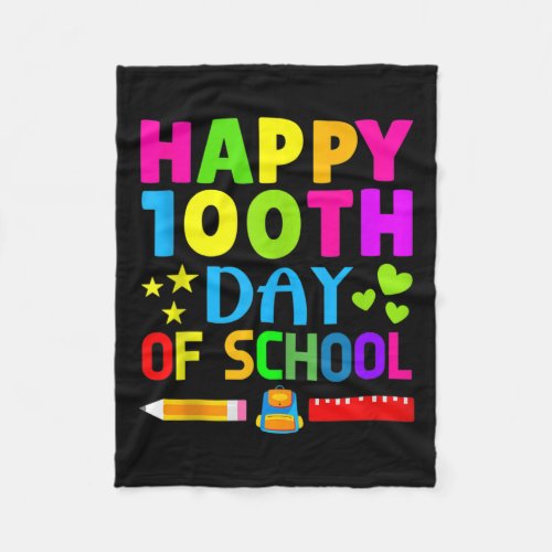 100th Day Of School Student Gamers Teache Kinderga Fleece Blanket