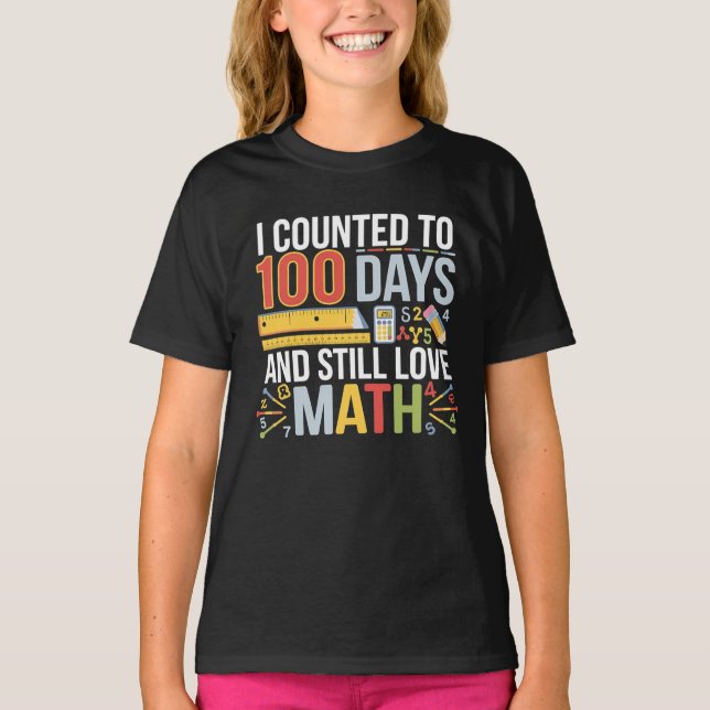100th Day of School T-Shirt - Fun Math Celebration (Front)