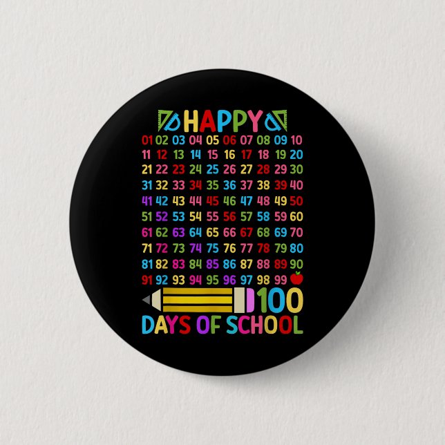 100th Day Of School Teacher 100 Days Math Numbers  Button (Front)