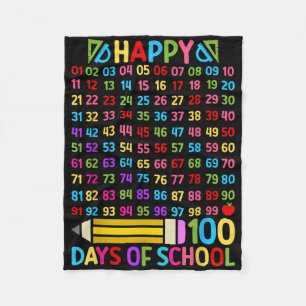 100th Day Of School Teacher 100 Days Math Numbers Fleece Blanket
