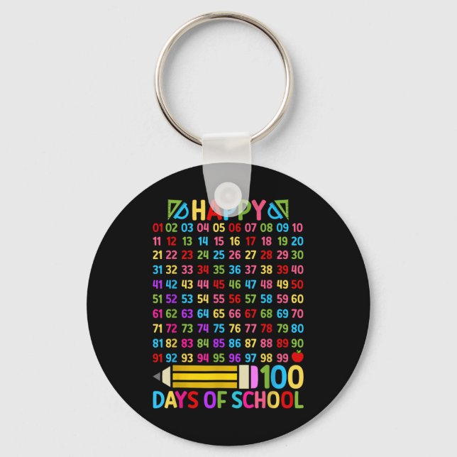 100th Day Of School Teacher 100 Days Math Numbers  Keychain (Front)