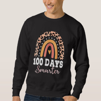100th Day Of School Teacher 100 Days Smarter Leopa Sweatshirt