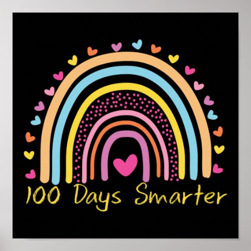 100th Day Of School Teacher 100 Days Smarter Poster