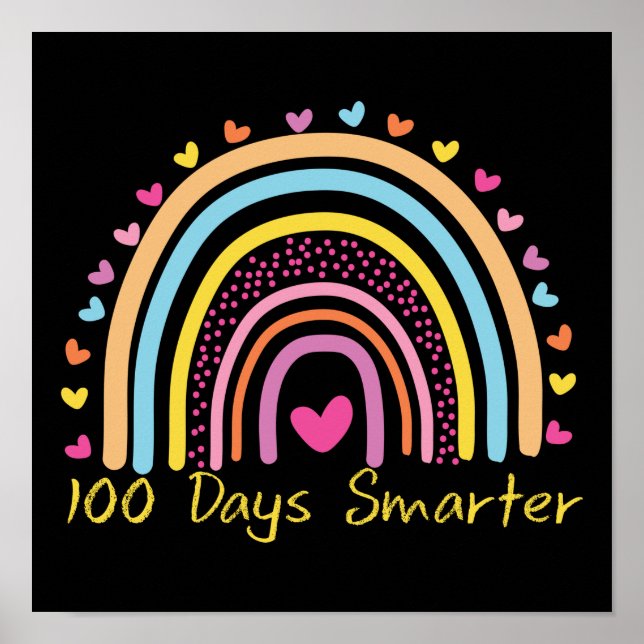 100th Day Of School Teacher 100 Days Smarter Poster (Front)
