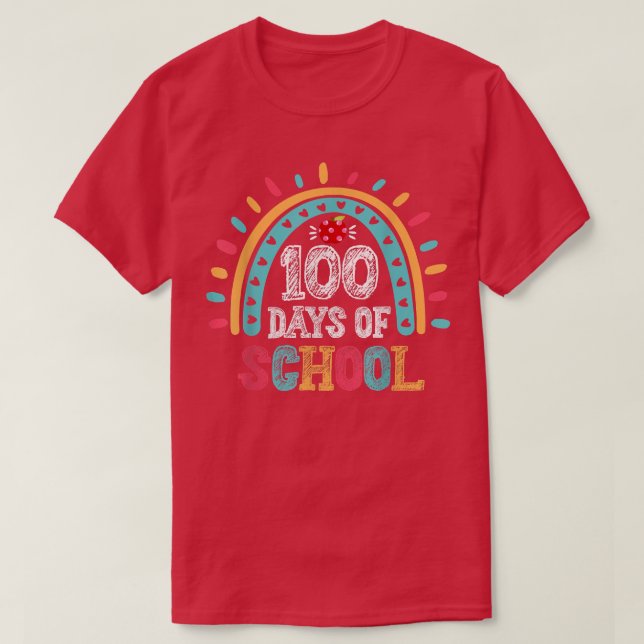 100th Day Of School Teacher - 100 Days Smarter Rai T-Shirt (Design Front)