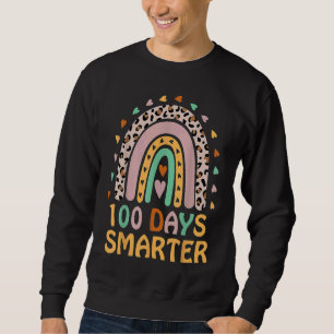 100th Day of School Teacher 100 Days Smarter Rain Sweatshirt