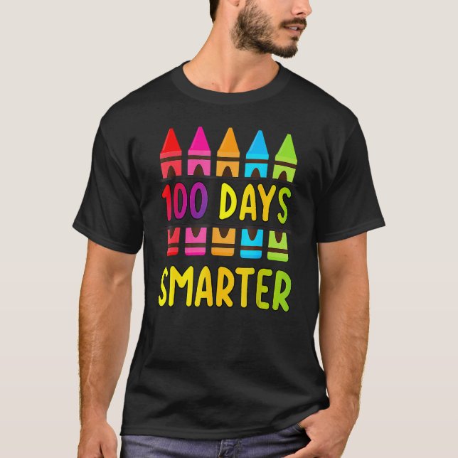 100th Day Of School Teacher  100 Days Smarter Rain T-Shirt (Front)