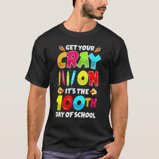 100th Day Of School Teacher 100 Days Smarter Rainb T-Shirt