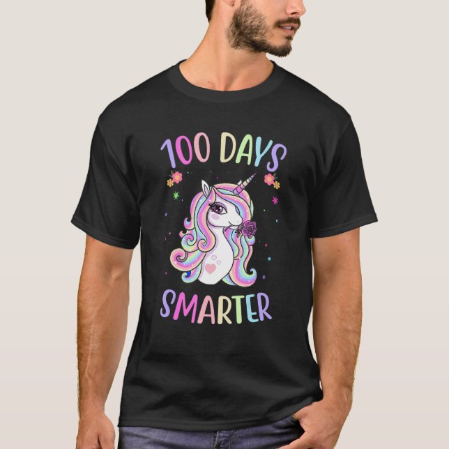 100th Day of School Teacher 100 days Smarter Unico T-Shirt (Front)