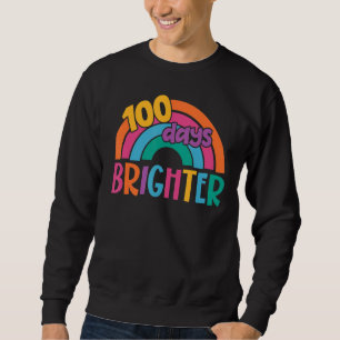 100th Day Of School Teacher And Students Colorful Sweatshirt