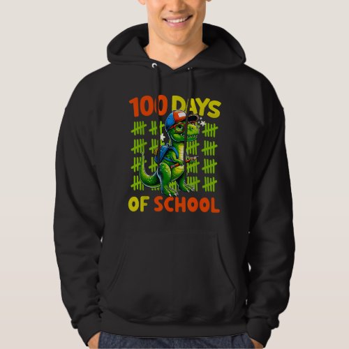 100th Day of School Teacher Dinosaur T Rex 100 Day Hoodie