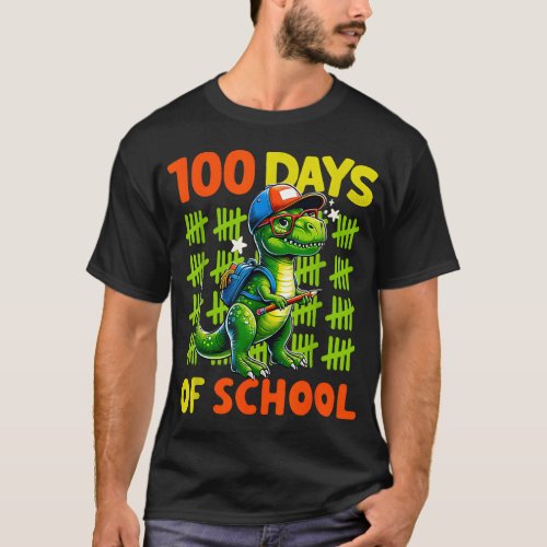 100th Day of School Teacher Dinosaur T Rex 100 Day T_Shirt