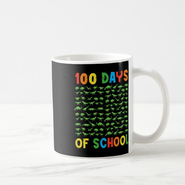 100th Day Of School Teacher Kids 100 Days Dinosaur Coffee Mug (Right)