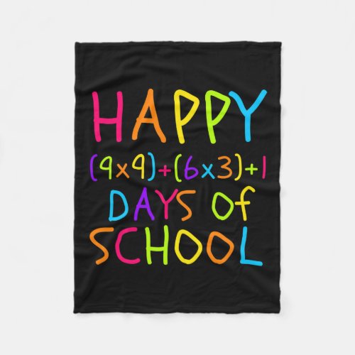 100th Day Of School Teacher Kids 100 Days Math For Fleece Blanket