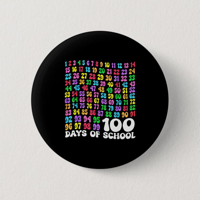 100th Day Of School Teacher Kids 100 Days Math Num Button (Front)