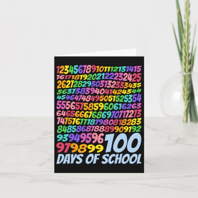 100th Day Of School Teacher Kids 100 Days Math Num Card (Front)