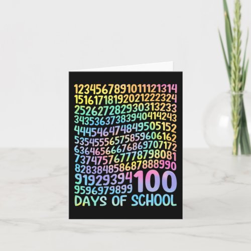 100th Day Of School Teacher Kids 100 Days Math Num Card