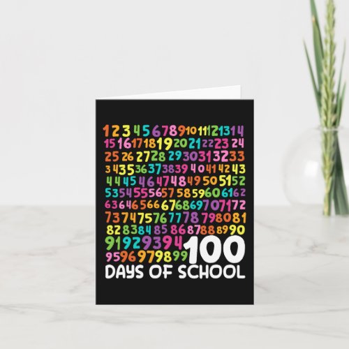 100th Day Of School Teacher Kids 100 Days Math Num Card