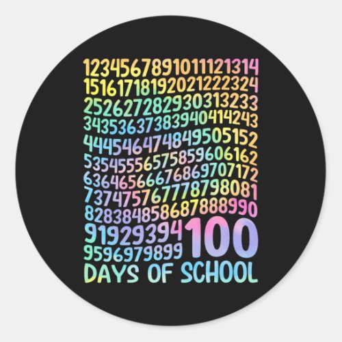 100th Day Of School Teacher Kids 100 Days Math Num Classic Round Sticker